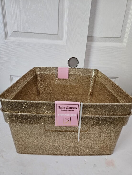 Juicy Couture Other - Juicy Couture NWT Set Of 2 Glitter Storage Bins